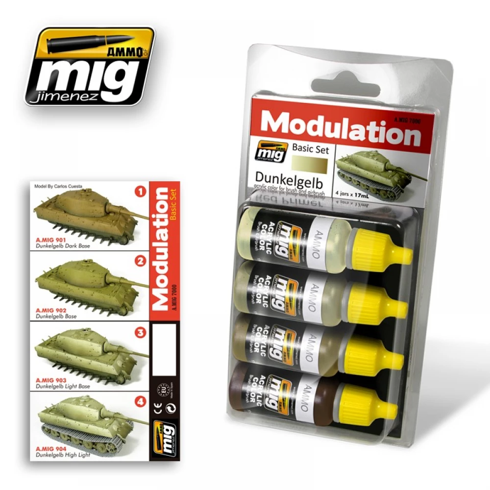 Dunkelgelb Modulation Set (Ammo Mig) (4x17ml) 