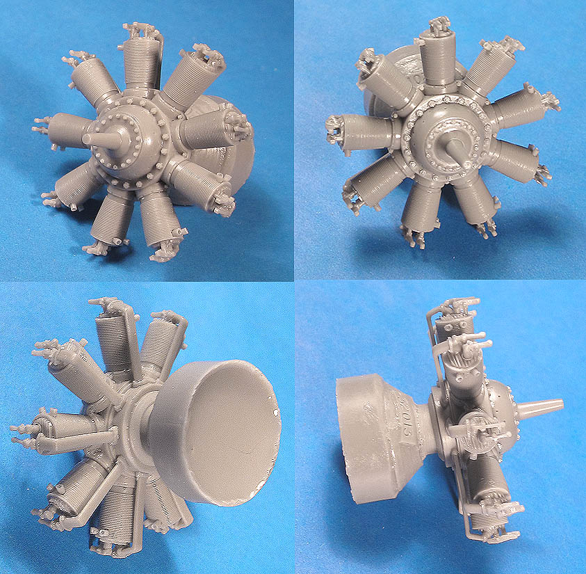 Additions (3D resin printing) 1/32 Clerget 9 Engine (Vector)