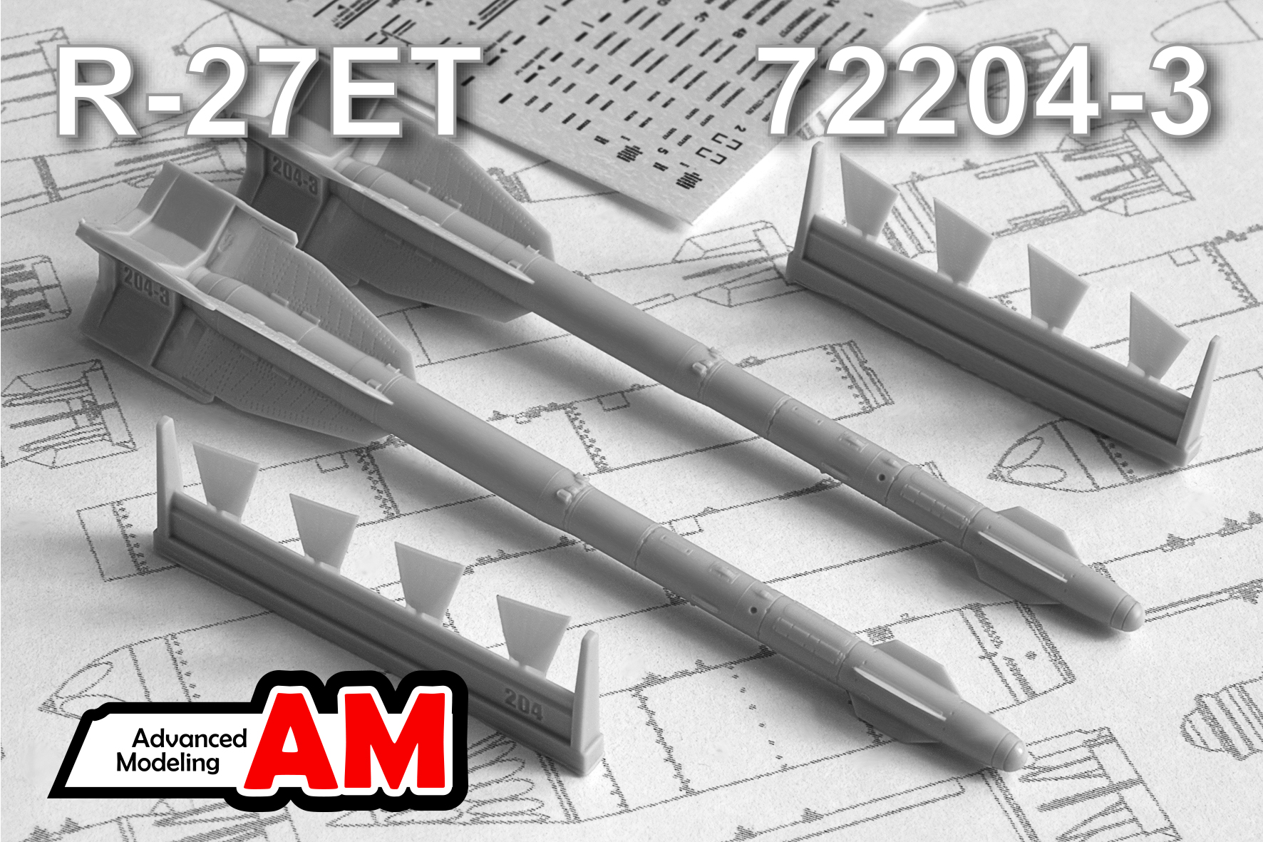 Additions (3D resin printing) 1/72 R-27ET Air to Air missile (Advanced Modeling) 