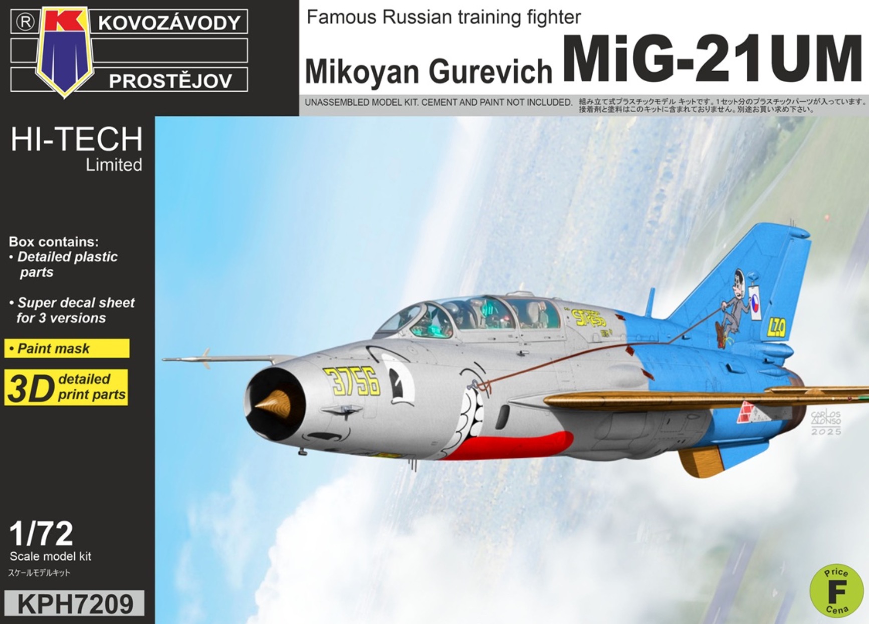Model kit 1/72 Mikoyan MiG-21UM (Kovozavody Prostejov) (damage box)