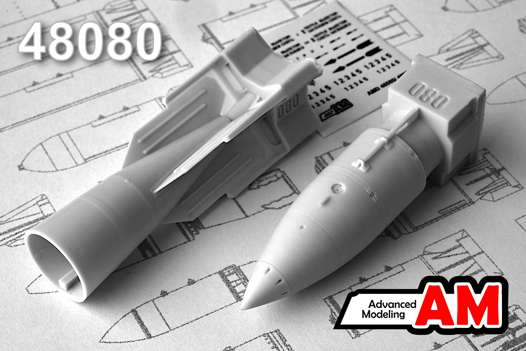 Additions (3D resin printing) 1/48 244N (RN-24) Soviet nuclear bomb (Advanced Modeling) 