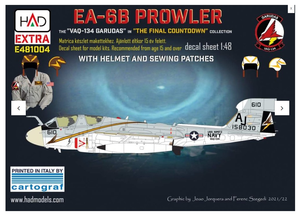Decal 1/48 EA-6B Prowler 'Final Countdown Movie' (HAD)