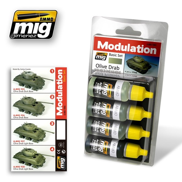 Olive Drab Modulation Set (Ammo Mig) (4x17ml) 