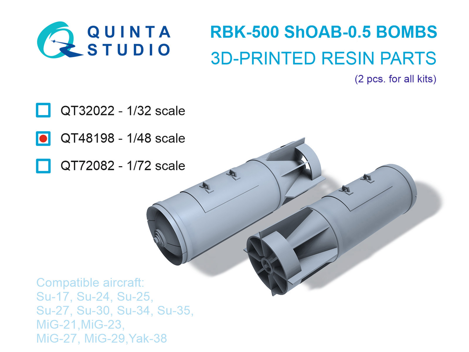 RBK-500 ShOAB-0.5 Bombs, 2 pcs (for all kits)