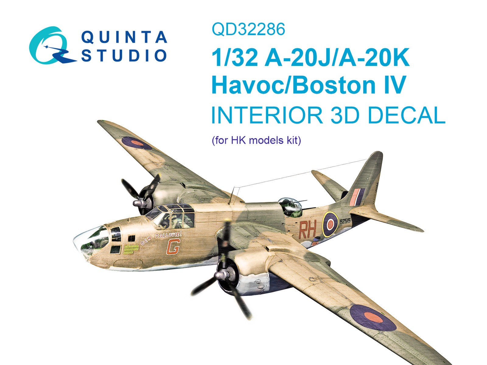 A-20J/A-20K Havoc / Boston IV 3D-Printed & coloured Interior on decal paper (HK models)
