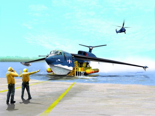 Model kit 1/72 Martin P6M2 Seamaster flying boat with beaching gear (Mach 2)