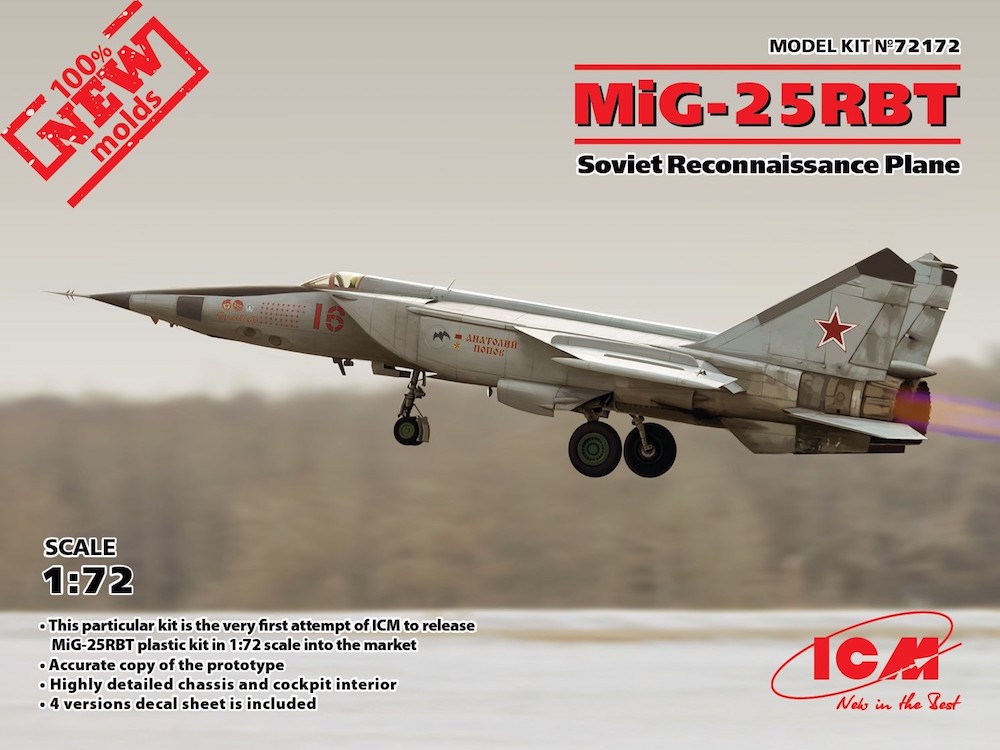 Model kit 1/72 MiG-25 RBT Soviet Reconnaiss.Plane (ICM)