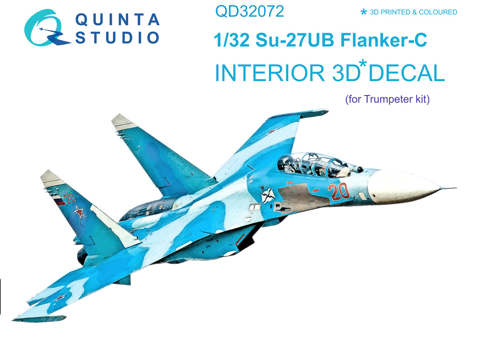 Su-27UB 3D-Printed & coloured Interior on decal paper (for Trumpeter kit)