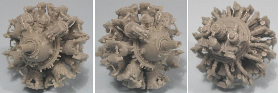 Additions (3D resin printing) 1/48 P&W R-1830-86 Engine (Vector)