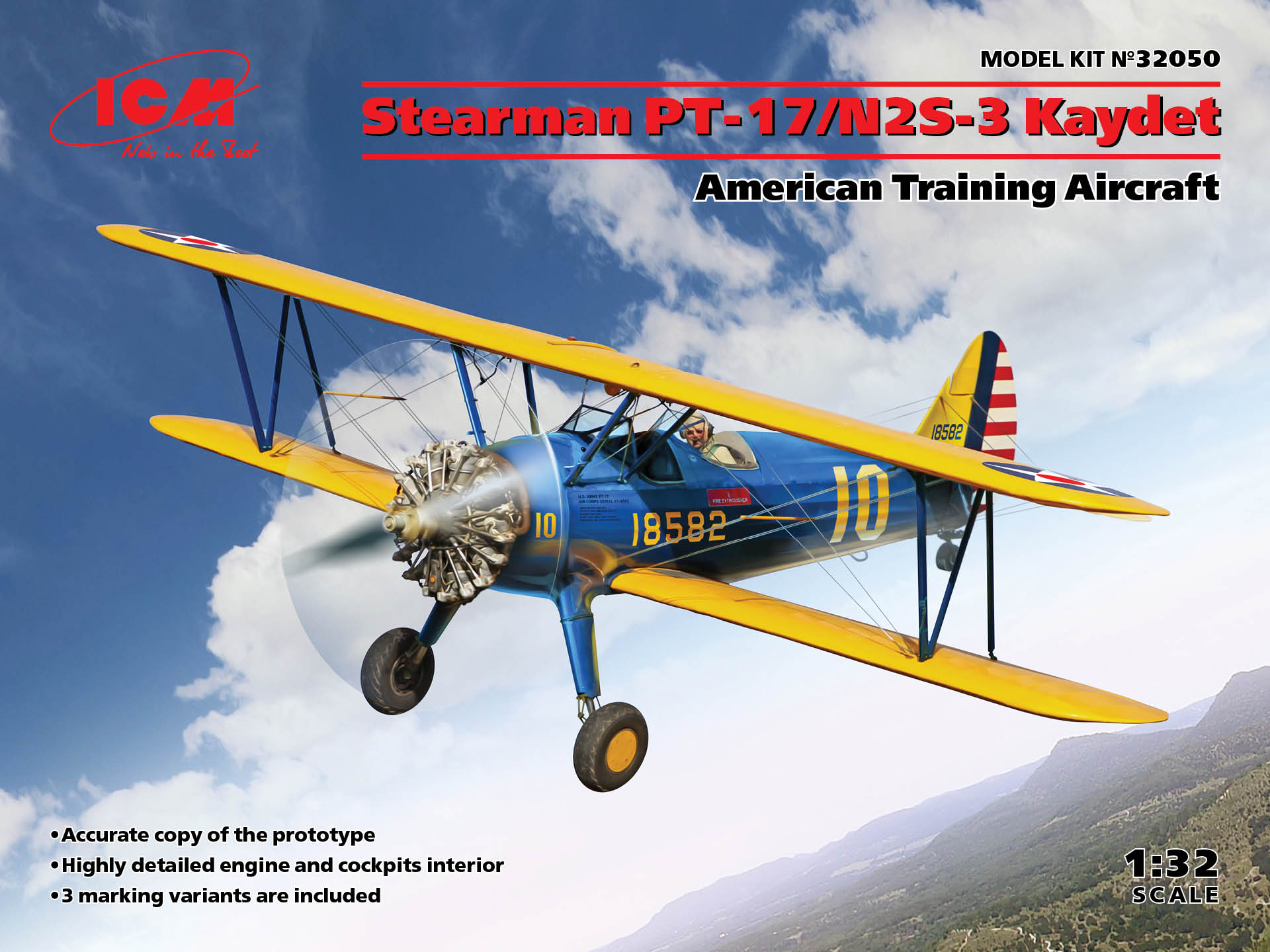 Model kit 1/32 Stearman PT-17/N2S-3 Kaydet American (ICM)