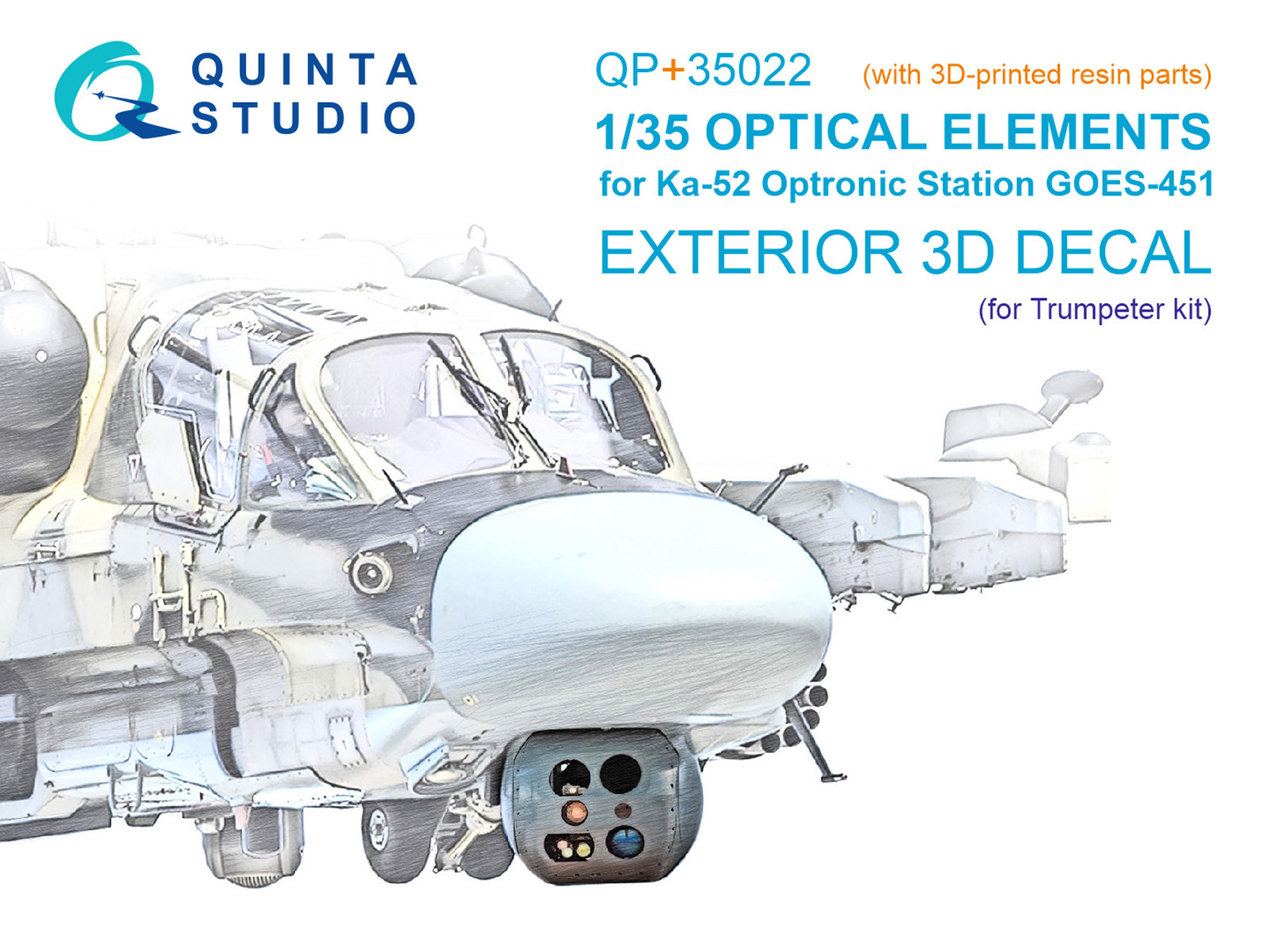 Ka-52 Optronic station GOES-451 Sensors (Trumpeter) (with 3D-printed resin parts)