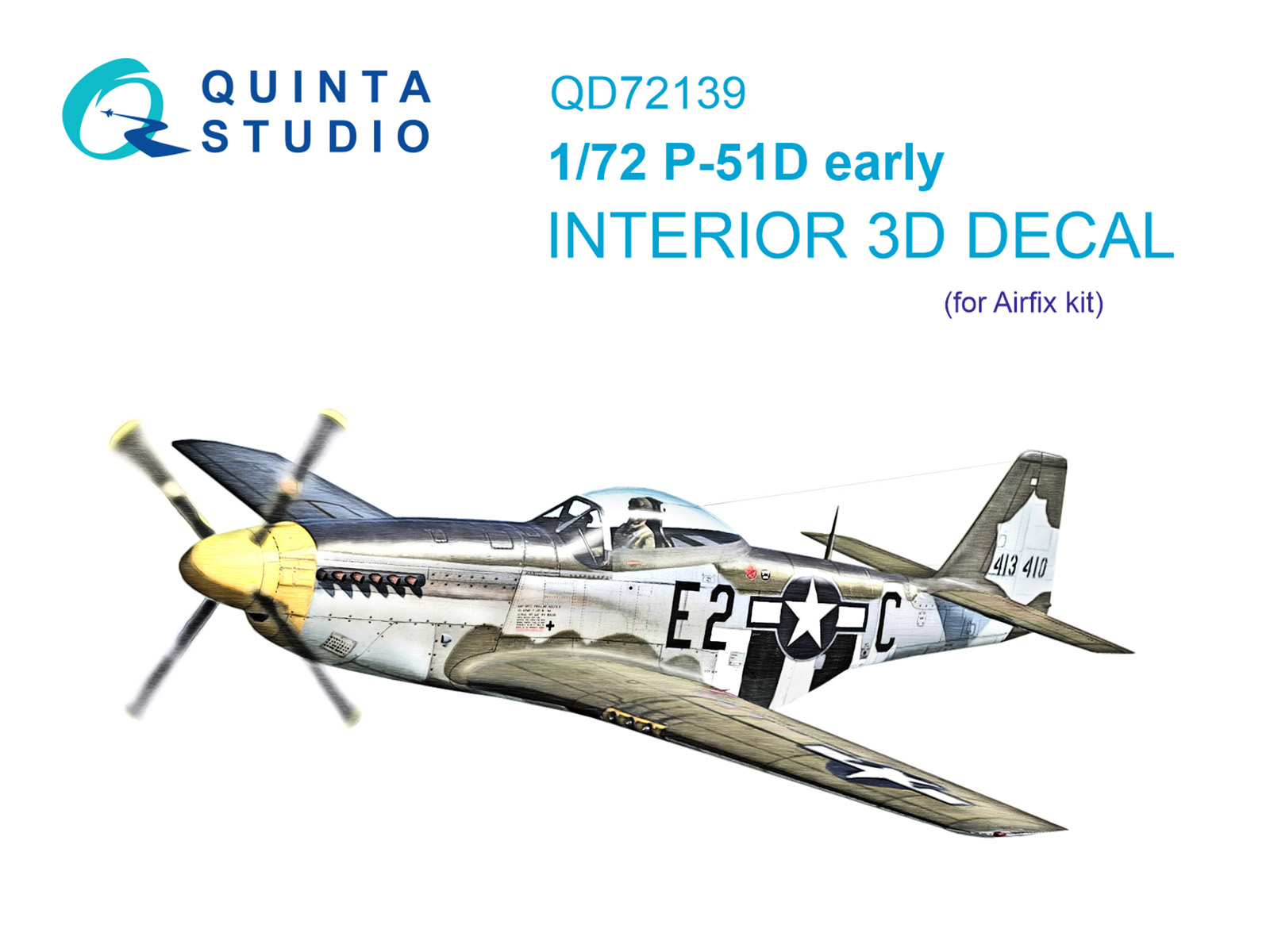 P-51D early 3D-Printed & coloured Interior on decal paper (Airfix)