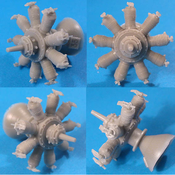 Additions (3D resin printing) 1/48 Oberursel U.I Engine (Vector)
