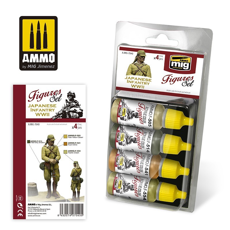 Japanese Infantry WWII Figures Set (Ammo Mig) (4x17ml) 