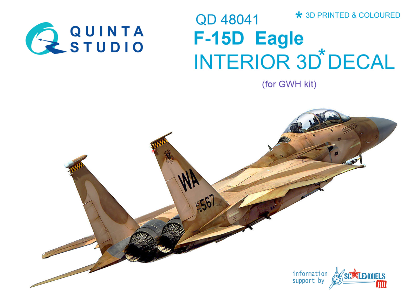 F-15D 3D-Printed & coloured Interior on decal paper (for GWH kit)