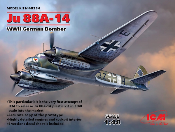 Model kit 1/48 Junkers Ju 88A-14 German WWII Bomber (ICM)