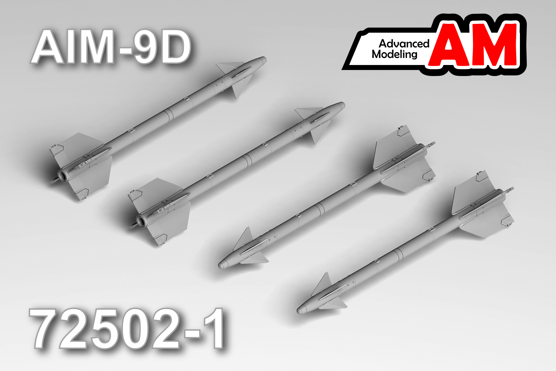 Additions (3D resin printing) 1/72 Set of 4 AIM-9D missile models (Advanced Modeling) 