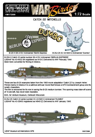 Decal 1/72 Catch 22 Mitchells North-American B-25H-1NA (Kits-World)