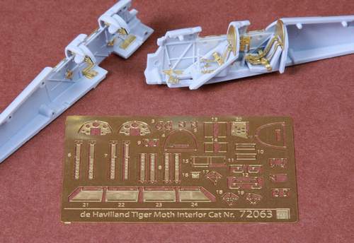 Additions (3D resin printing) 1/72 de Havilland DH-82a Tiger Moth cockpit set (designed to be used with Airfix kits)
