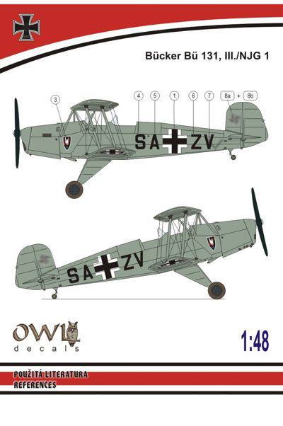 Decal 1/48 Bucker Bu.131 III./NJG 1 (Owl Decals)