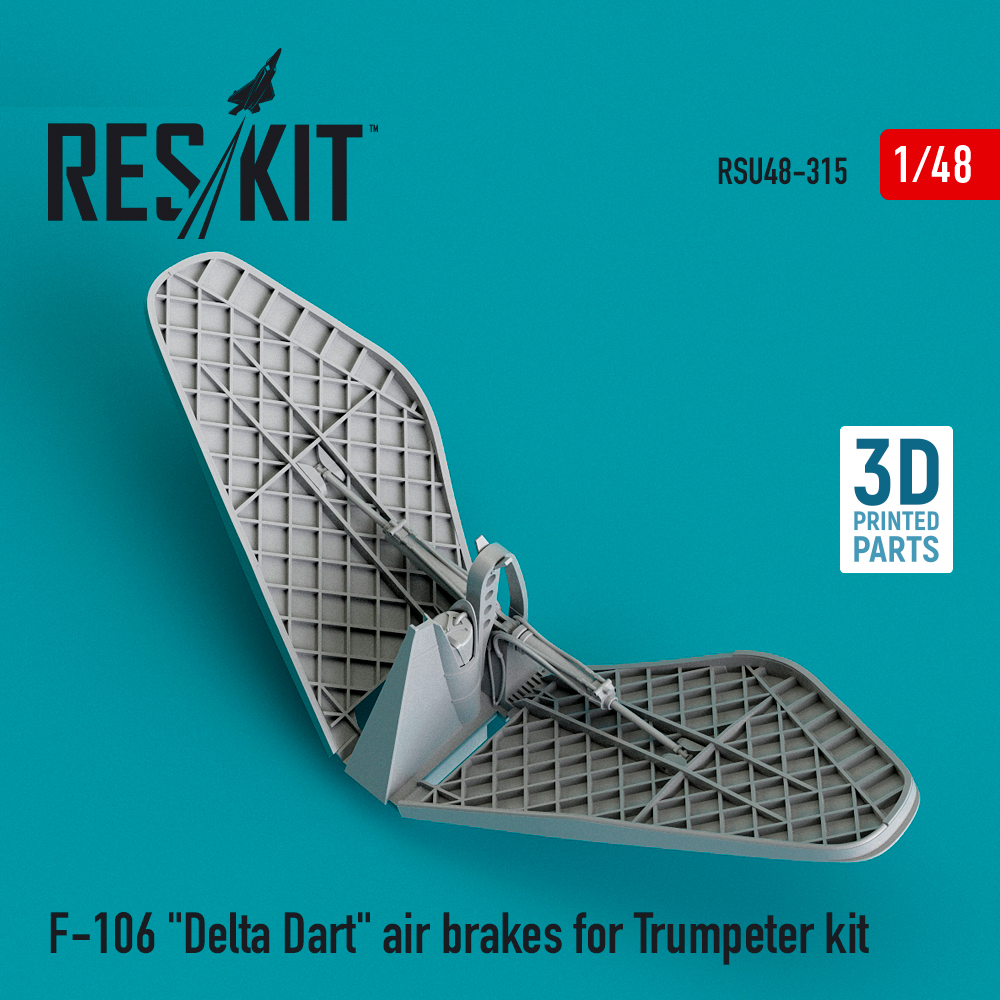 Additions (3D resin printing) 1/48 Convair F-106A/F-106B Delta Dart air brakes(ResKit)