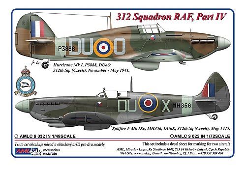 Decal 1/72 312 th Squadron RAF, Part IV / 2 decal version (AML)