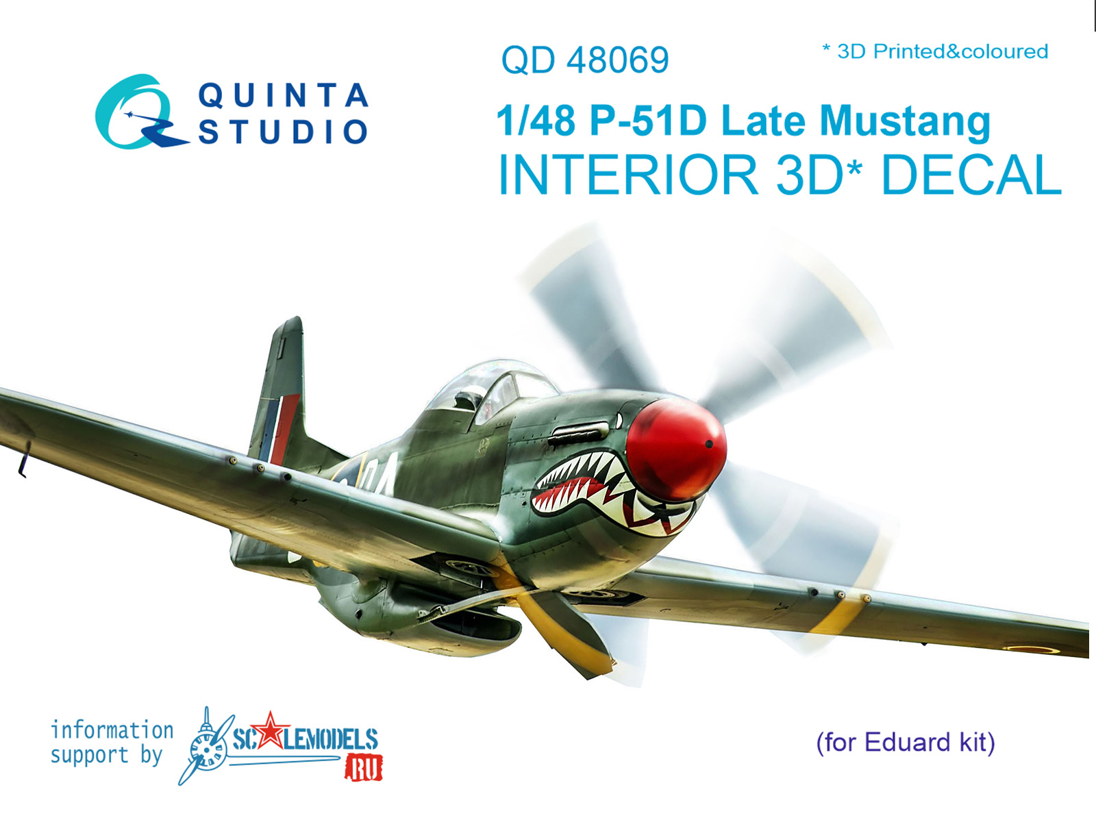 P-51D (Late) 3D-Printed & coloured Interior on decal paper (for Eduard kit)