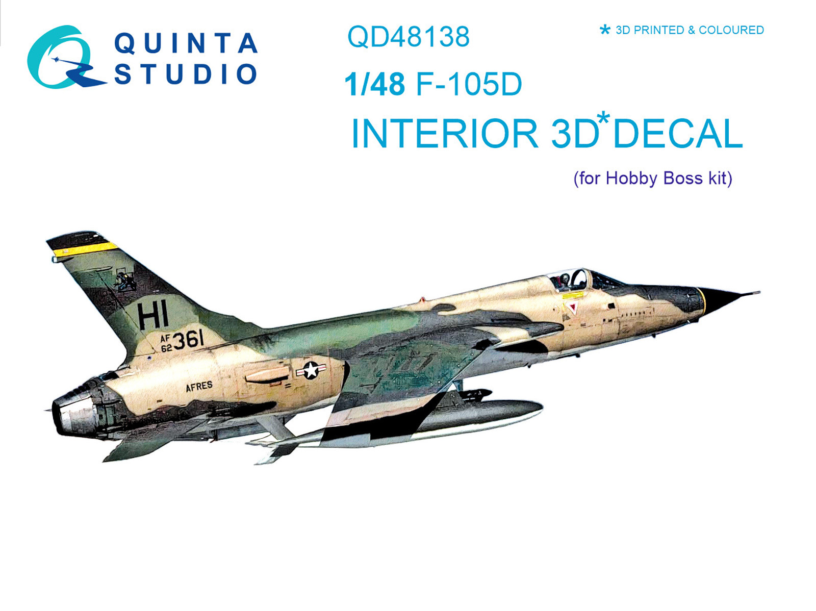 F-105D 3D-Printed & coloured Interior on decal paper (for HobbyBoss kit)
