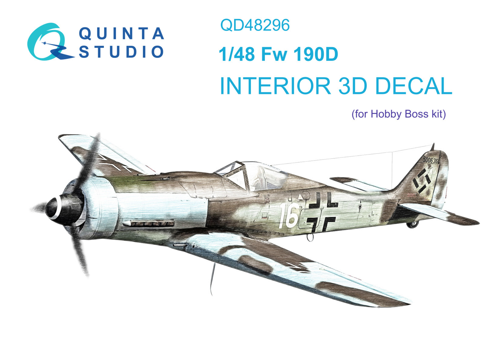 FW 190D-9 3D-Printed & coloured Interior on decal paper (HobbyBoss)