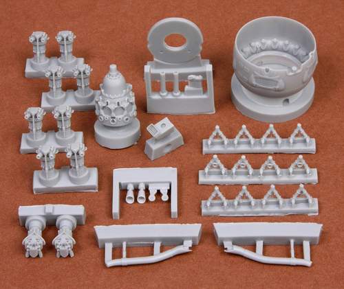 Additions (3D resin printing) 1/48 Gloster Gladiator Mk.I/Mk.II engine, exhaust & cowling (designed to be used with Eduard kits and Roden kits)