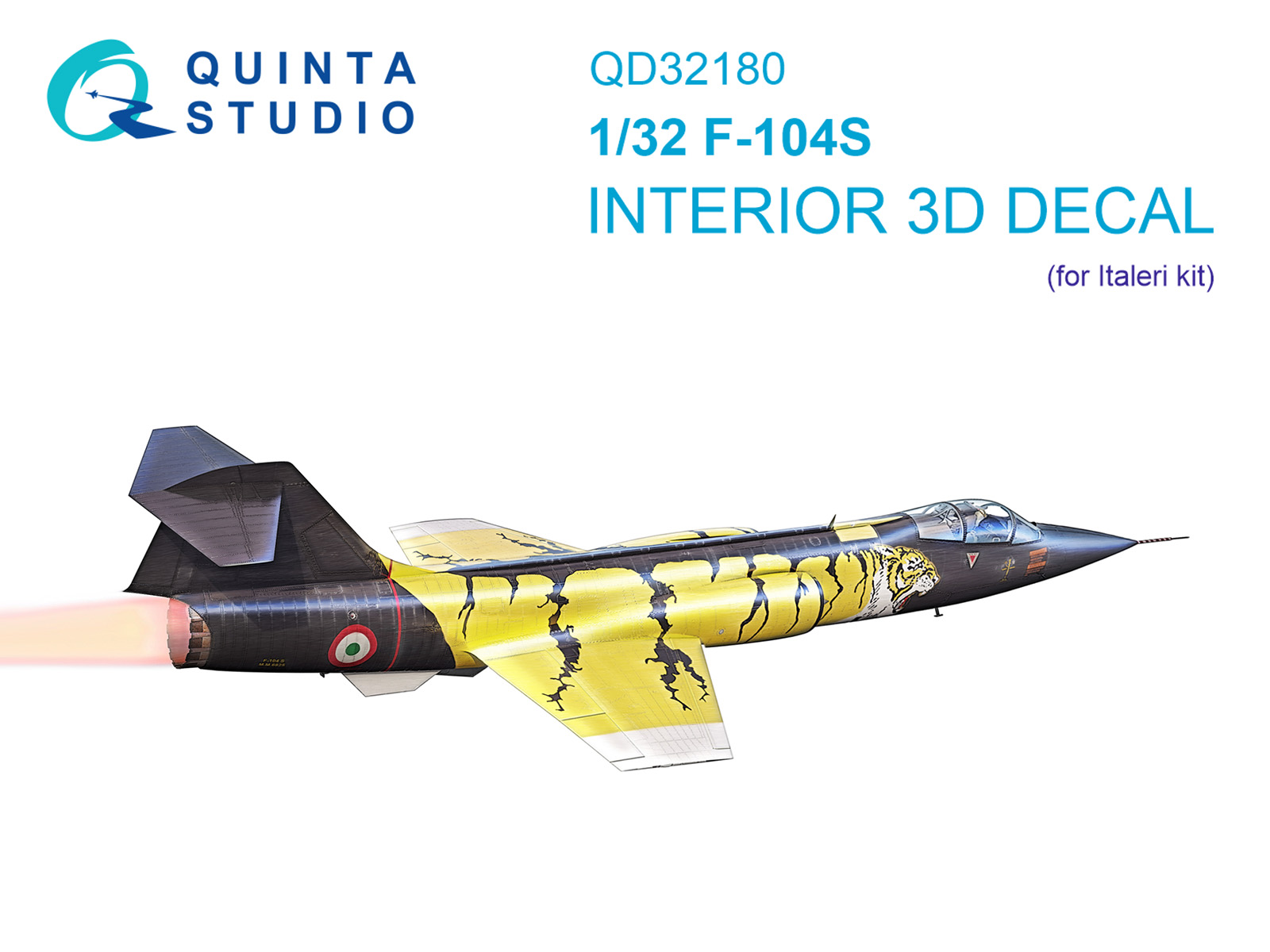 F-104S 3D-Printed & coloured Interior on decal paper (Italeri)