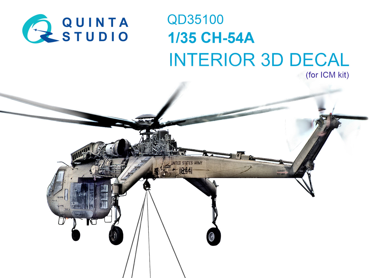 CH-54A 3D-Printed & coloured Interior on decal paper (ICM)