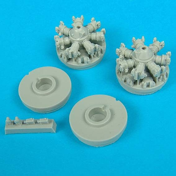 Additions (3D resin printing) 1/72 North-American B-25 Mitchell engines (designed to be used with Hasegawa kits) 