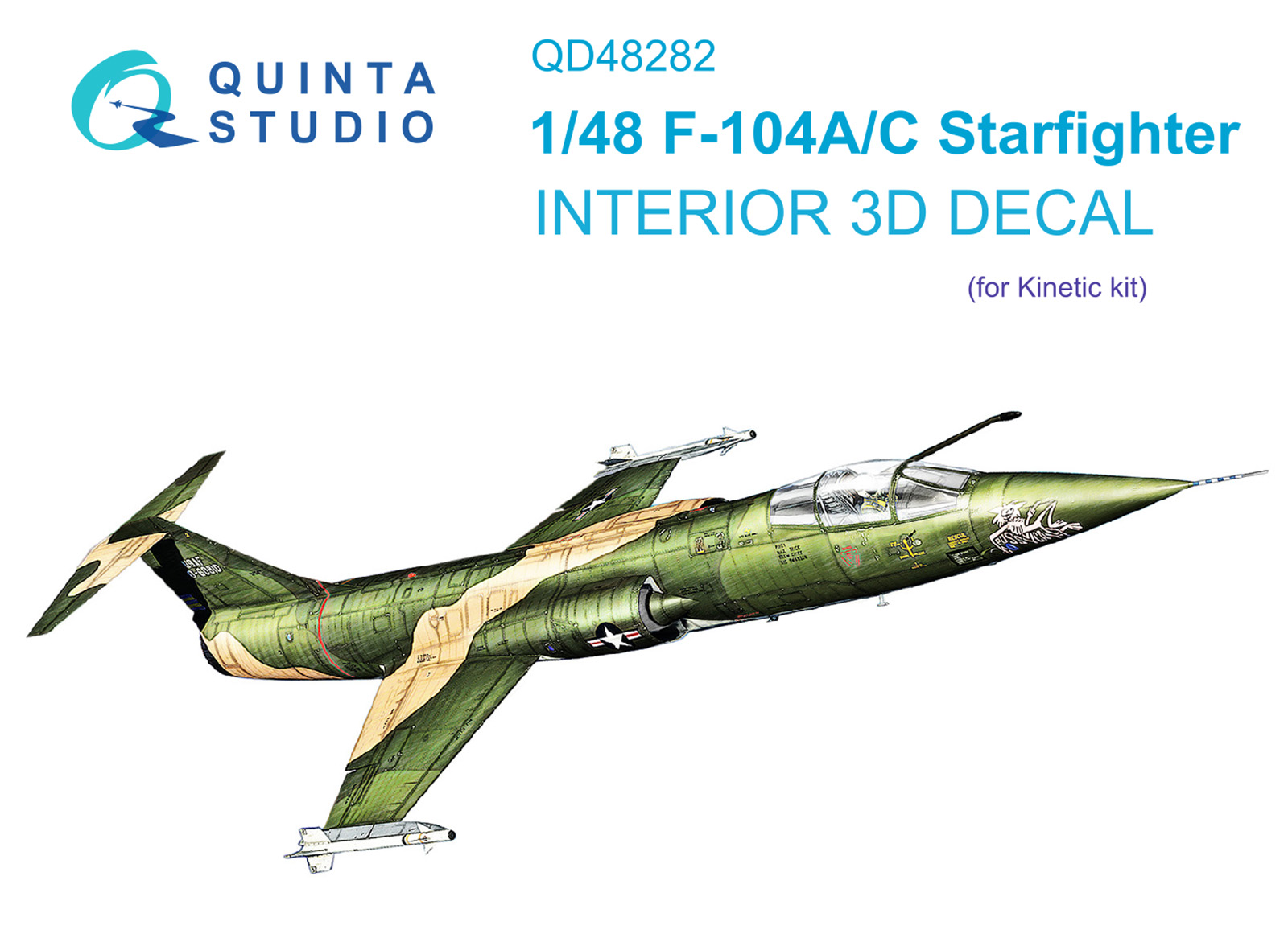 F-104A/С 3D-Printed & coloured Interior on decal paper (Kinetic)