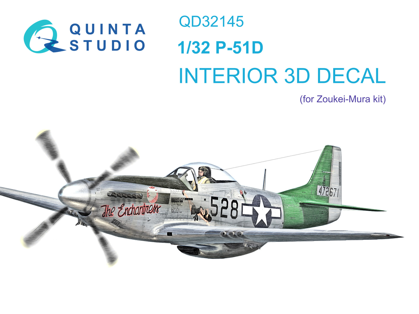 P-51D Mustang 3D-Printed & coloured Interior on decal paper (Zoukei-Mura SWS)