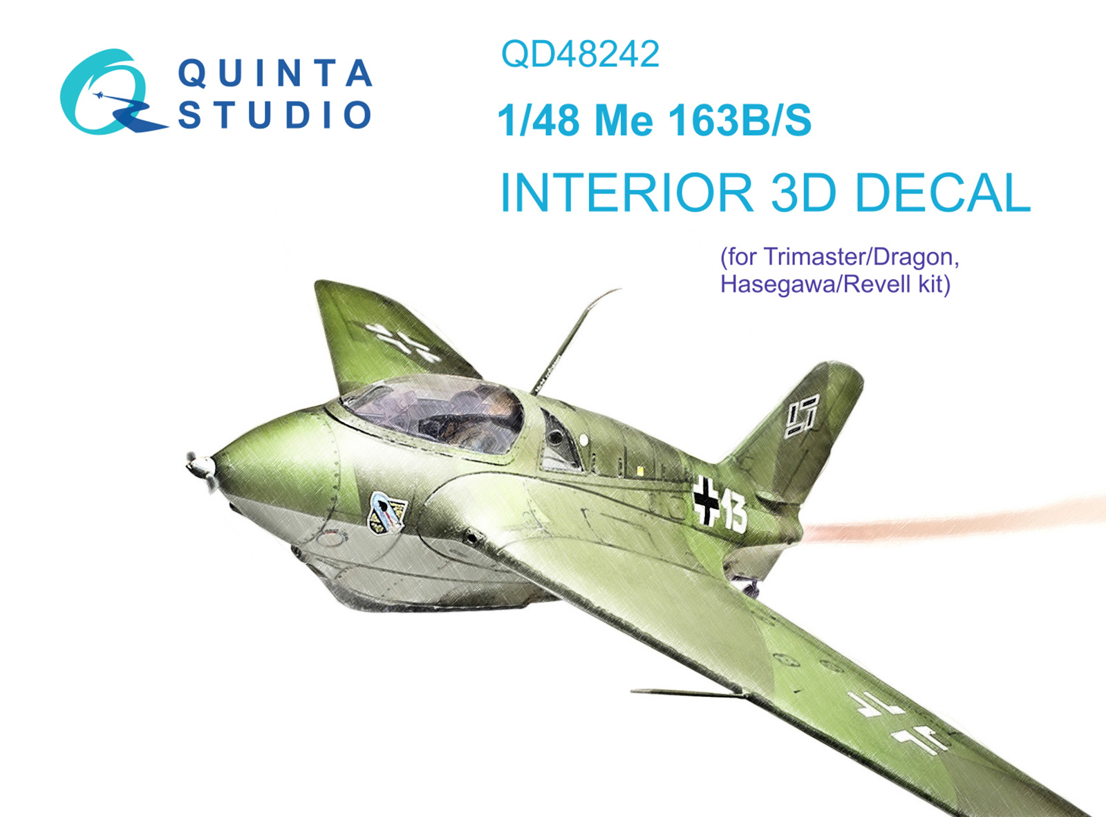 Me 163B/S 3D-Printed & coloured Interior on decal paper (Dragon)