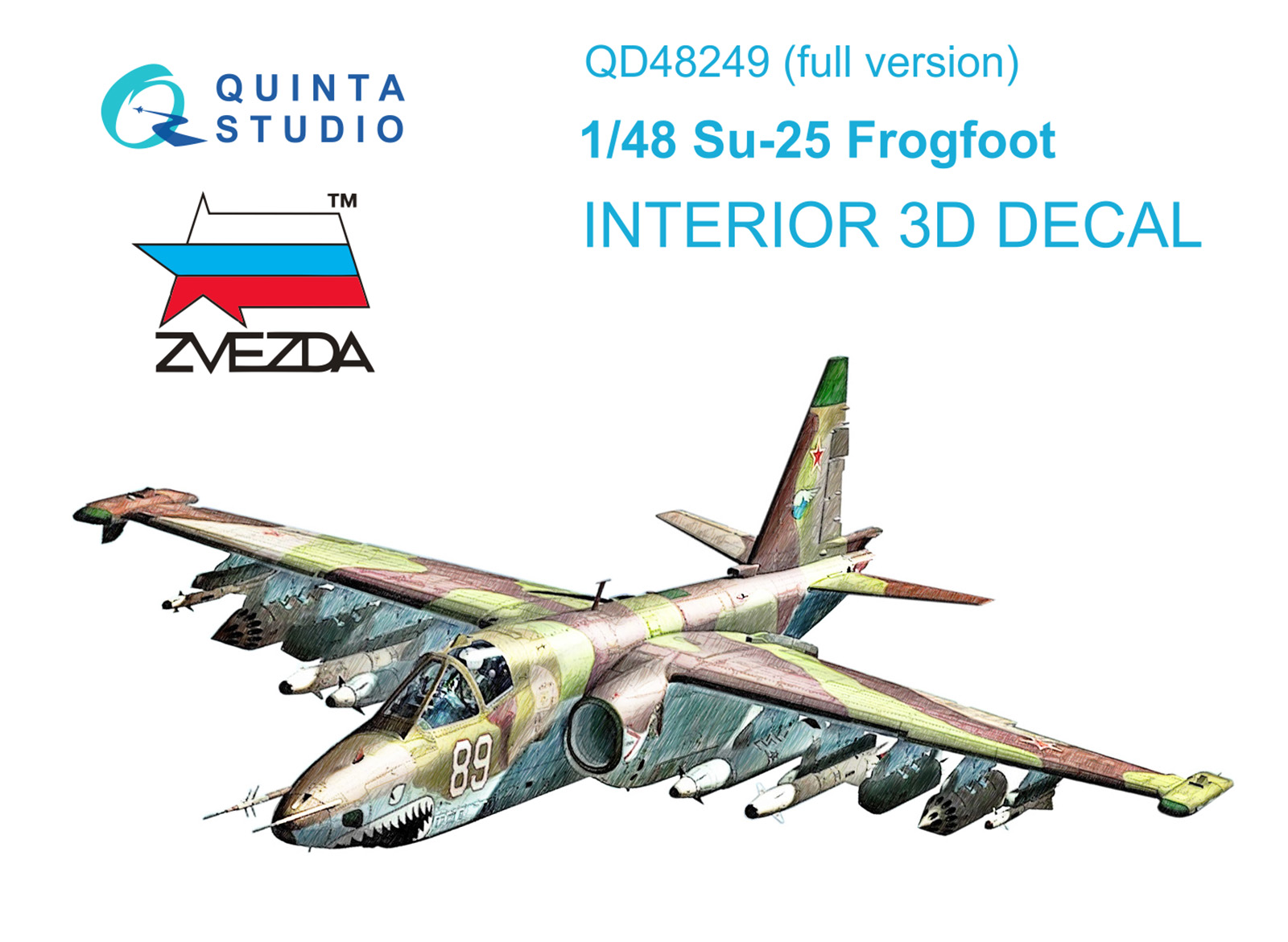 Su-25 3D-Printed & coloured Interior on decal paper (Zvezda)