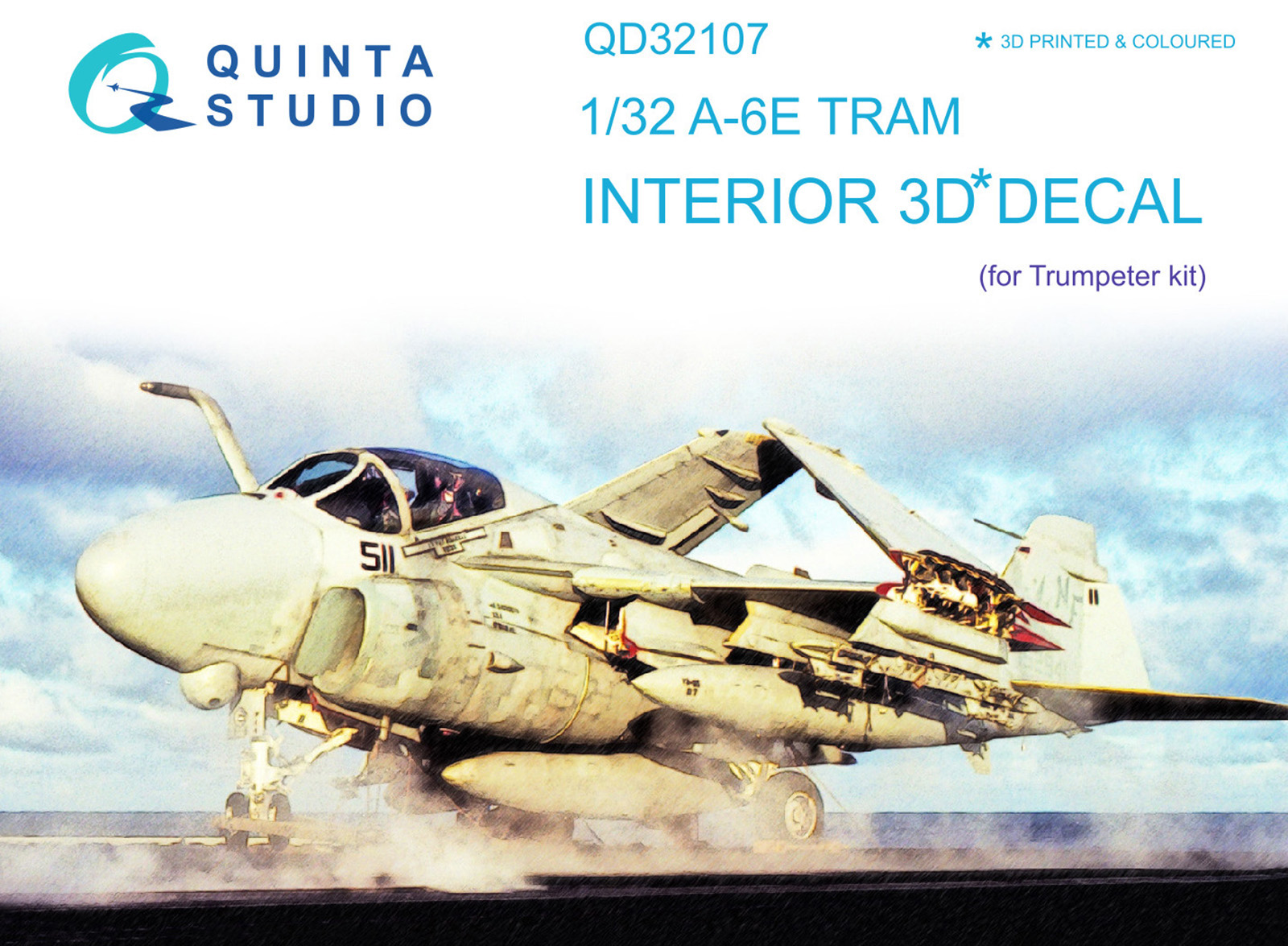 A-6E TRAM Intruder 3D-Printed & coloured Interior on decal paper (Trumpeter)
