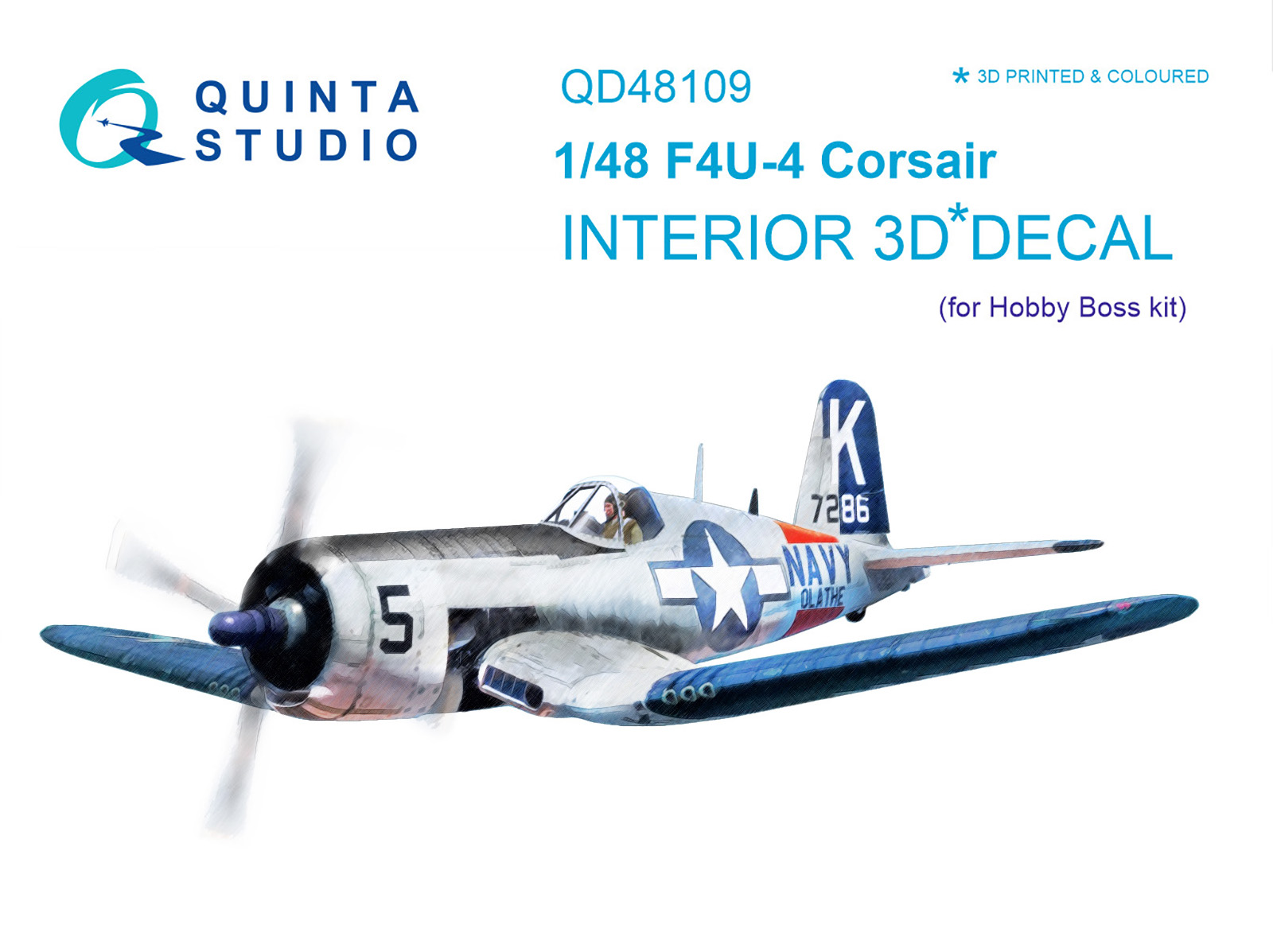 F4U-4 3D-Printed & coloured Interior on decal paper (for HobbyBoss kit)