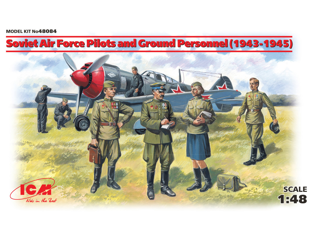 Figures (resin) 1/48 Soviet AF Pilots and Ground Personnel 1943-45 (ICM)
