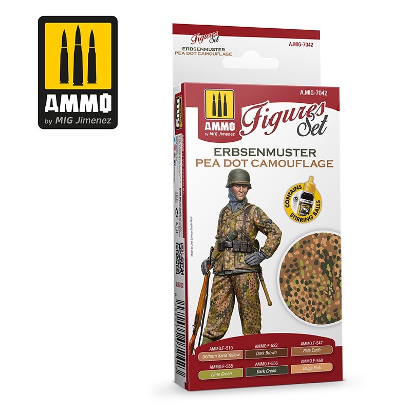 Erbsenmuster Pea Dot Camouflage Figures Set (Ammo Mig) (6x17ml) 