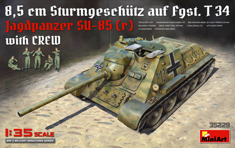 Model kit 1/35 Jagdpanzer SU-85 (R) with CREW (MiniArt)