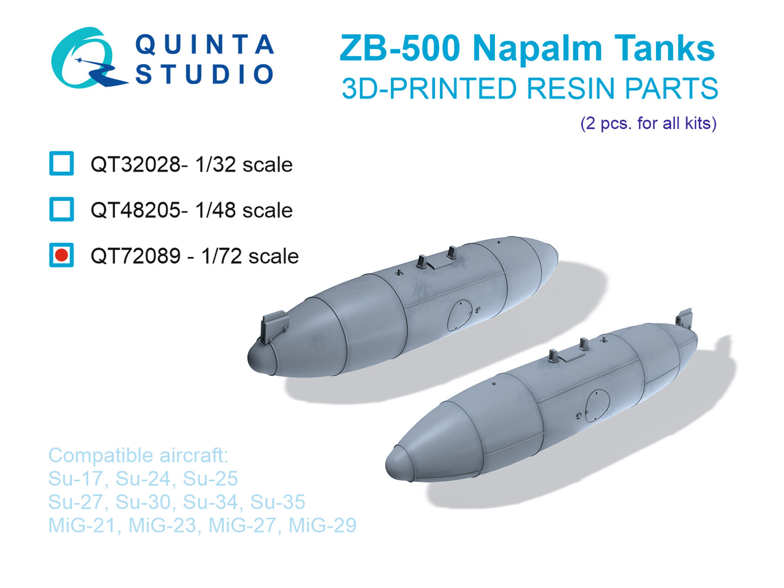 ZB-500 Napalm tanks, 2 pcs (for all kits)