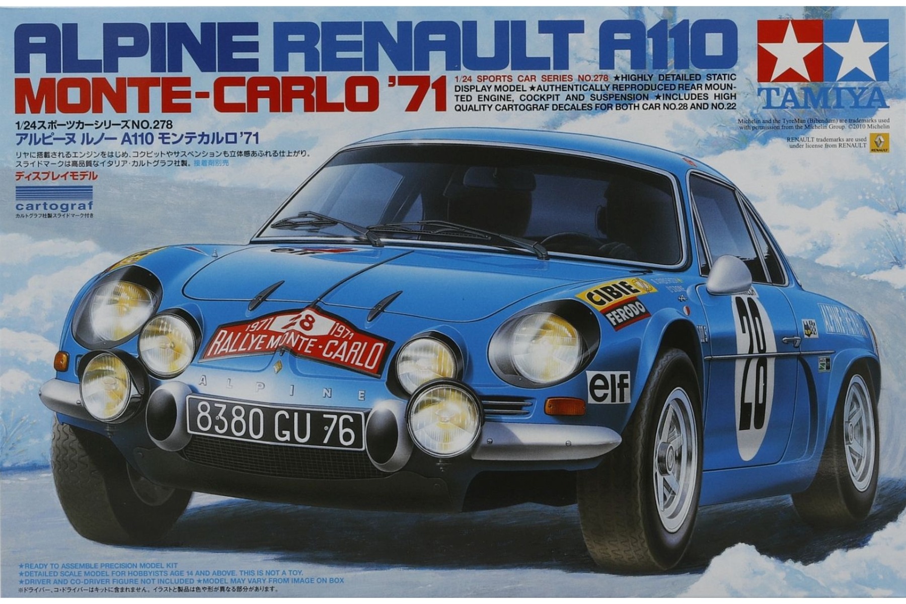 Model kit 1/24 Alpine Renault A110 ‘71 Monte Carlo (Tamiya)