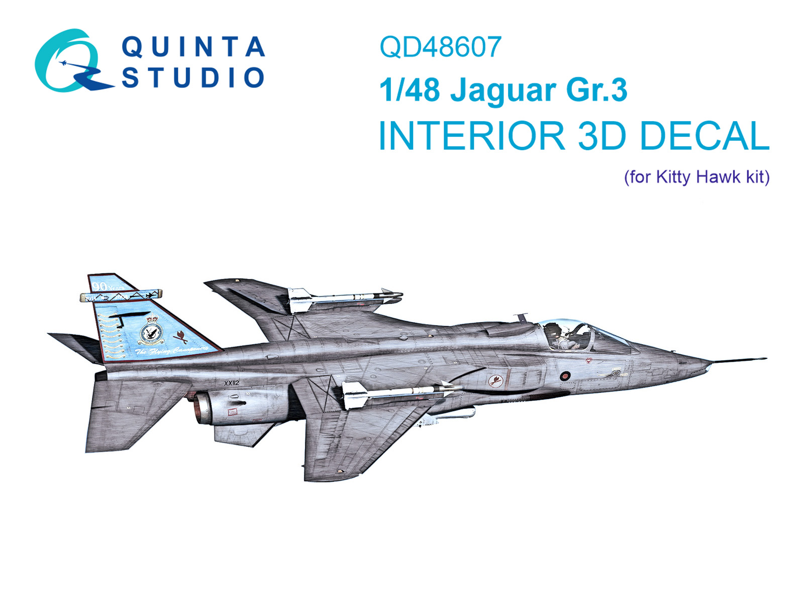 Jaguar Gr.3 3D-Printed & coloured Interior on decal paper (Kitty Hawk)