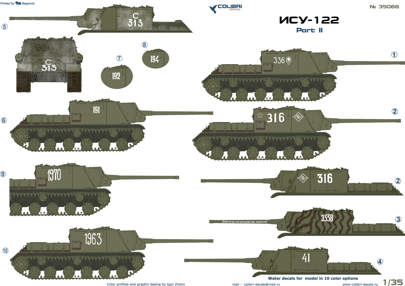 Decal 1/35 ISU-122 Part 2 (Colibri Decals)