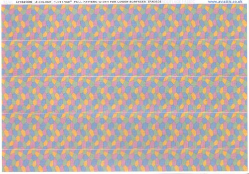 Decal 1/32 4 colour 'lozenge' full pattern width for lower surfaces (faded)