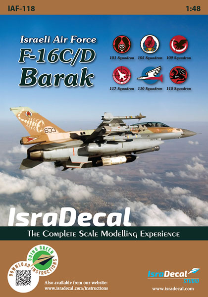 Decal 1/48       IAF Lockheed-Martin F-16C/D 'Barak'  (IsraDecal Studio)