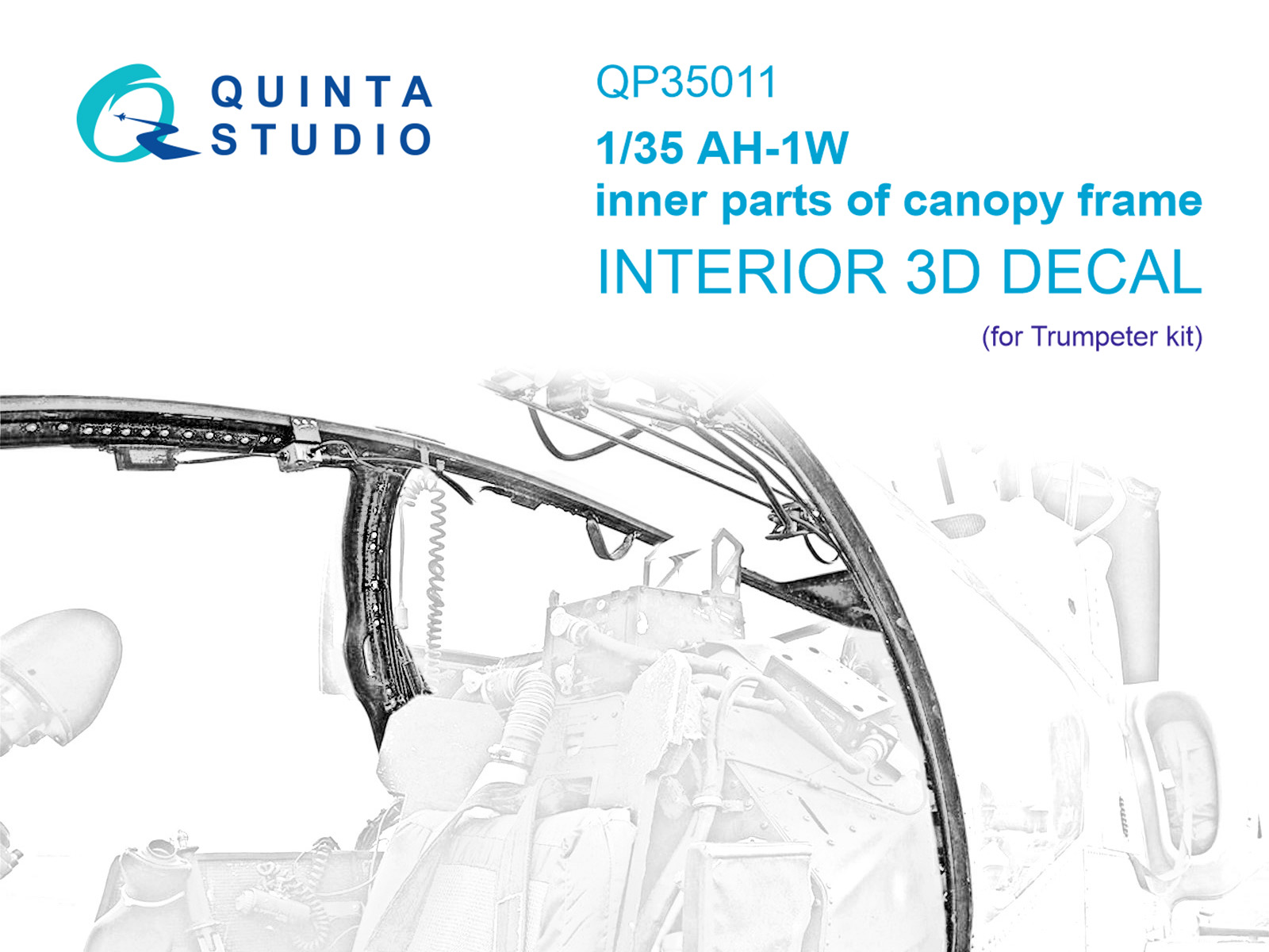 AH-1W inner parts of canopy frame (Trumpeter)