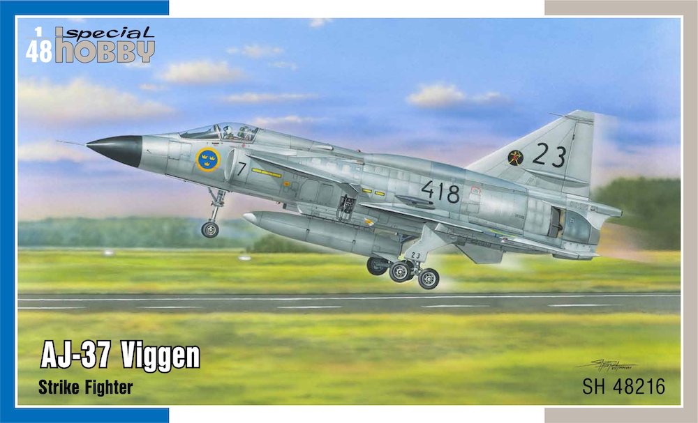 Model kit 1/48 SAAB AJ-37 Viggen 'Strike Fighter' (3x camo) (Special Hobby)